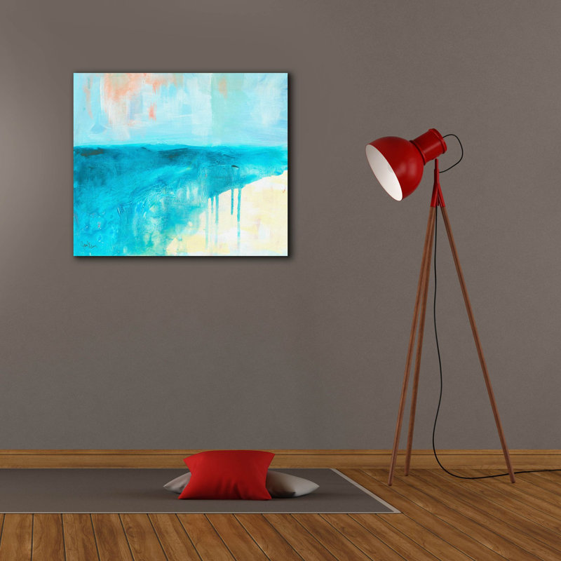 «Coastal Blues 2» par Jan Weiss, art mural sur toile, H 26 po x l 30 po x P 1,5 po