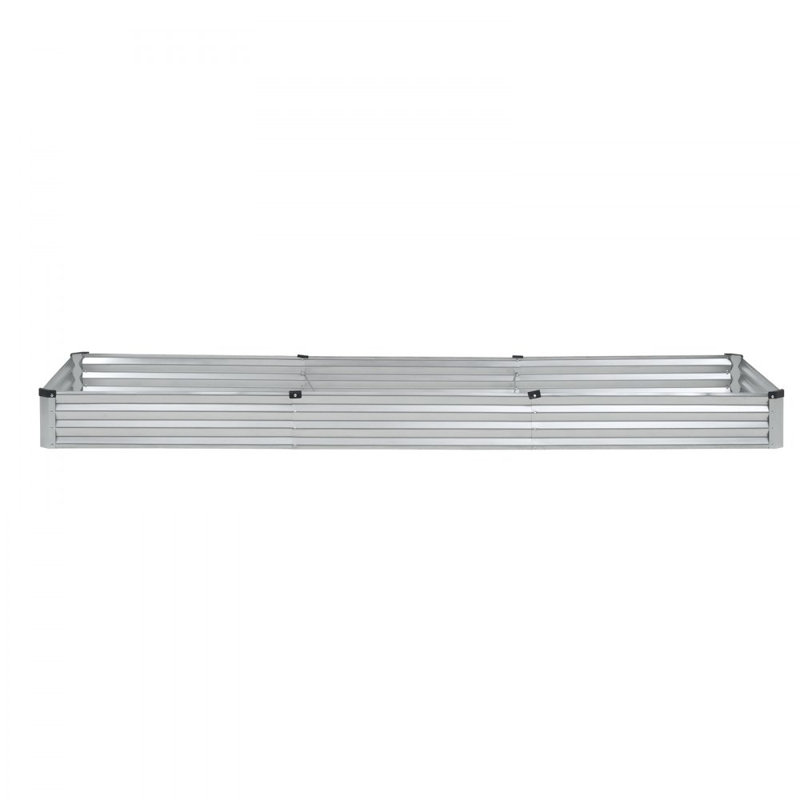 Metal Raised Garden Bed, Silver, 30.5cm H x 360.6cm W x 120.4cm D