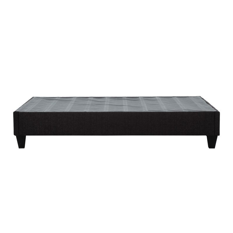 Lit plateforme moderne simple TG - contreplaqué massif gris foncé et structure en bois