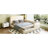 Sleek Queen Size Bed With Reading Lights For Relaxation - White Ergonomic Platform Adjustable-812978722