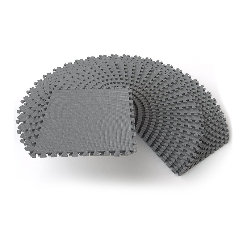 Balancefrom Fitness 144 Sq Ft Interlocking EVA Foam Exercise Mat Tiles, Gray