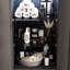 Armoire de rangement pour salle de bain 2 portes à 5 tablettes avec lumières DEL et tablettes en verre