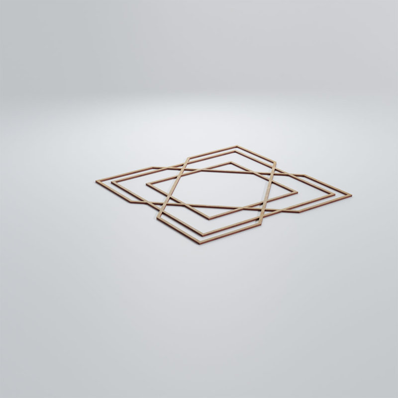 Panneaux muraux décoratifs en bois Lakewood, H 15 3/8 po x l 15 3/8 po x P 3/8 po, Bouleau
