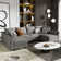 U Shaped Modular Sectional Sofa with Chaise Reversible Upholstered Sectional Couch