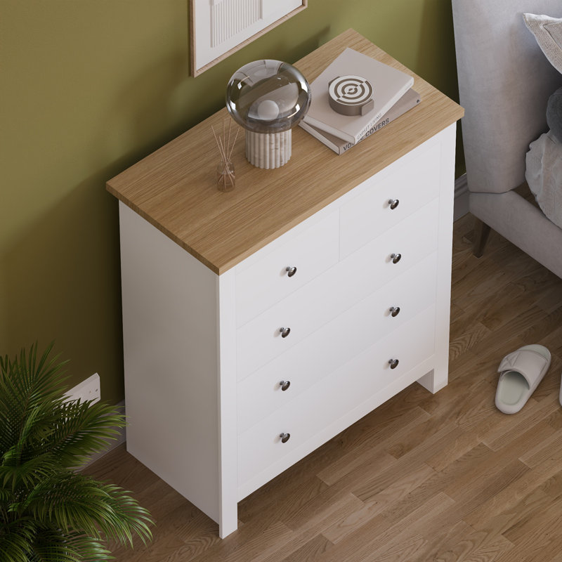 Morley 79cm W 5 - Drawer Chest of Drawers, White