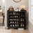 24 Pair Shoe Storage Cabinet With Sliding Doors And Adjustable Shelves-64701448