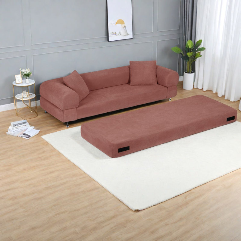 Compression Convertible Sofas, 80 Inch Foam Corduroy, Modern Home Sleeper