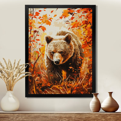 Bear In The Autumn Meadow I - Animals Wall Art Living Room