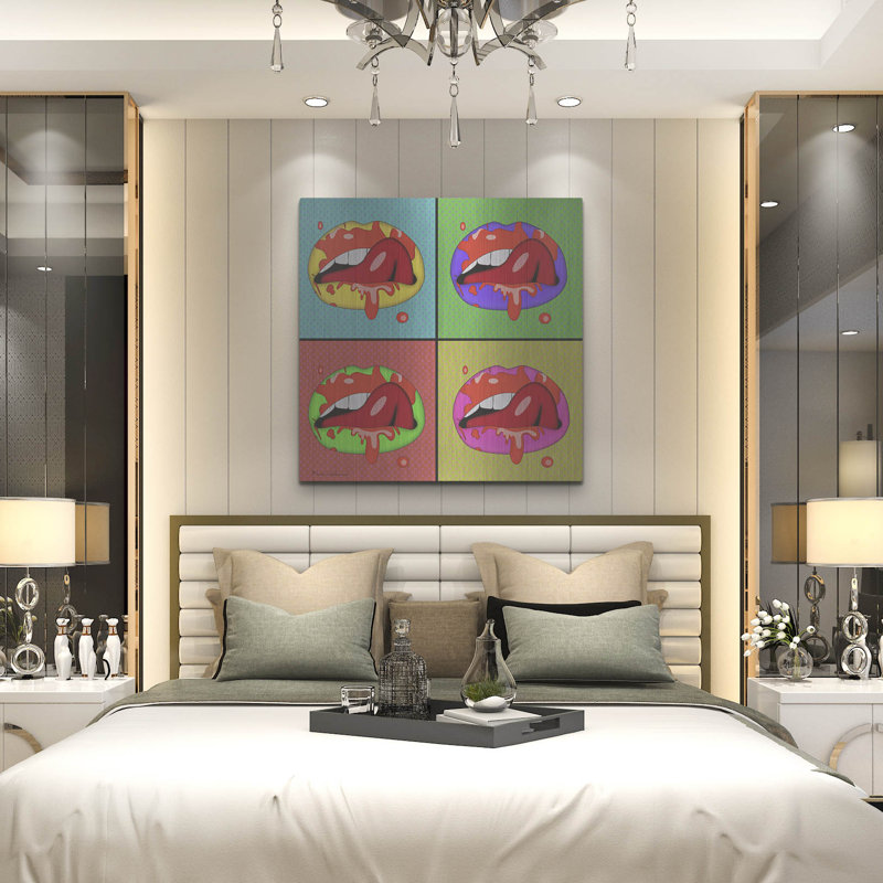 «Lips 2» par Mark Ashkenazi, art mural en métal Lark Manor ™, H 36 po x l 36 po