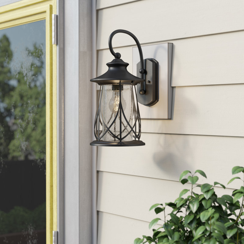 Lanterne murale d'extérieur 14,25 po Jaeden, Noir