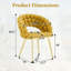 Ensemble de 2 chaises de salle à manger en velours à bulles avec dossier rembourré et pieds en métal doré, chaises d'appoint modernes et rembourrées pour différents styles d'intérieur