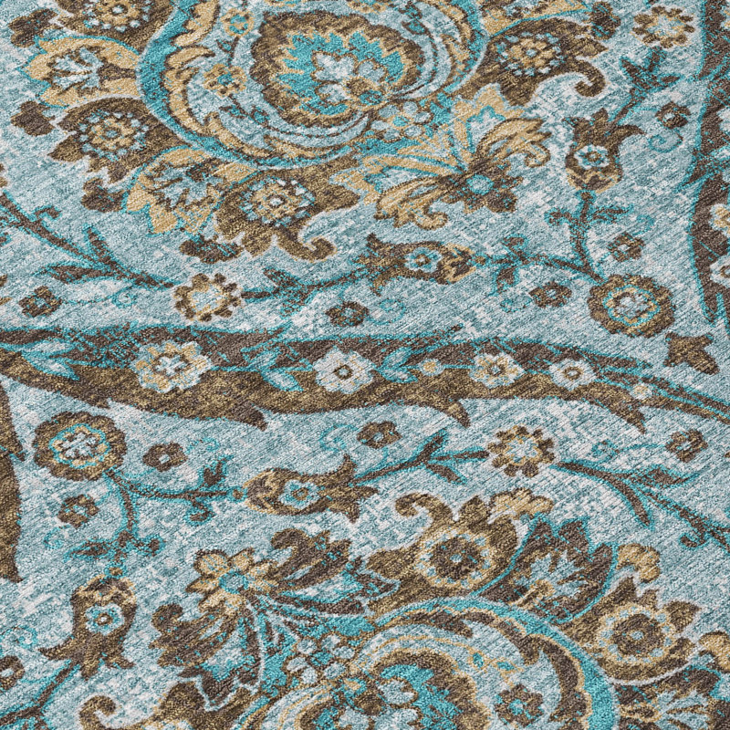 Machine Washable Indoor/Outdoor Chantille ACN2703 Global Rug, Teal, 3' x 5'