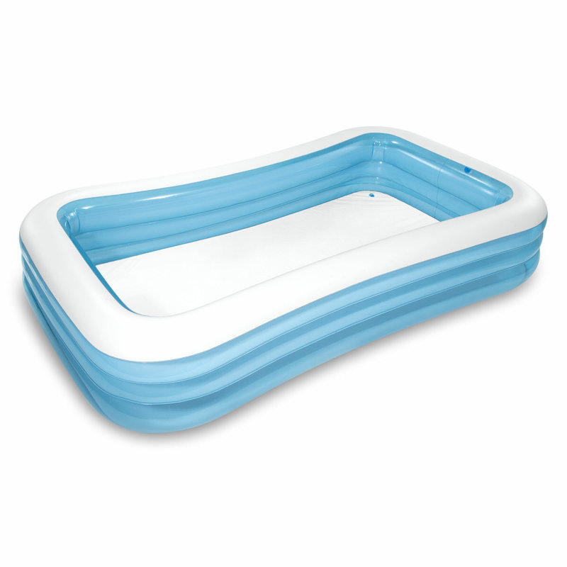 Intex Inflatable Swim Center Family Pool for 2-3 Kids, 10' L x 6' W x 22" H, Blue/White