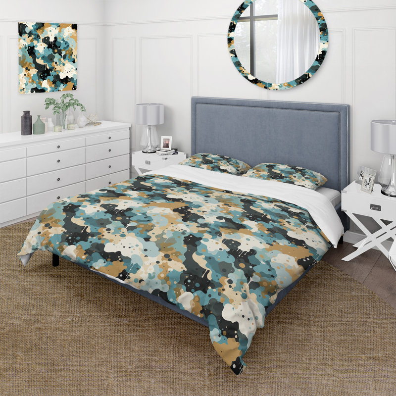 Dreamy Camouflage - Ensemble de housse de couette camouflage, Housse de couette pour très grand lit et 2 très