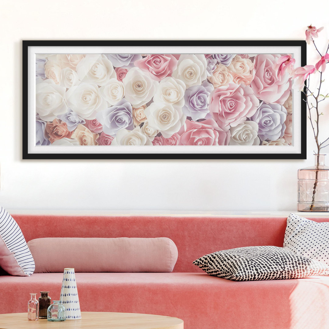 Gerahmtes Poster Pastel Paper Art Roses