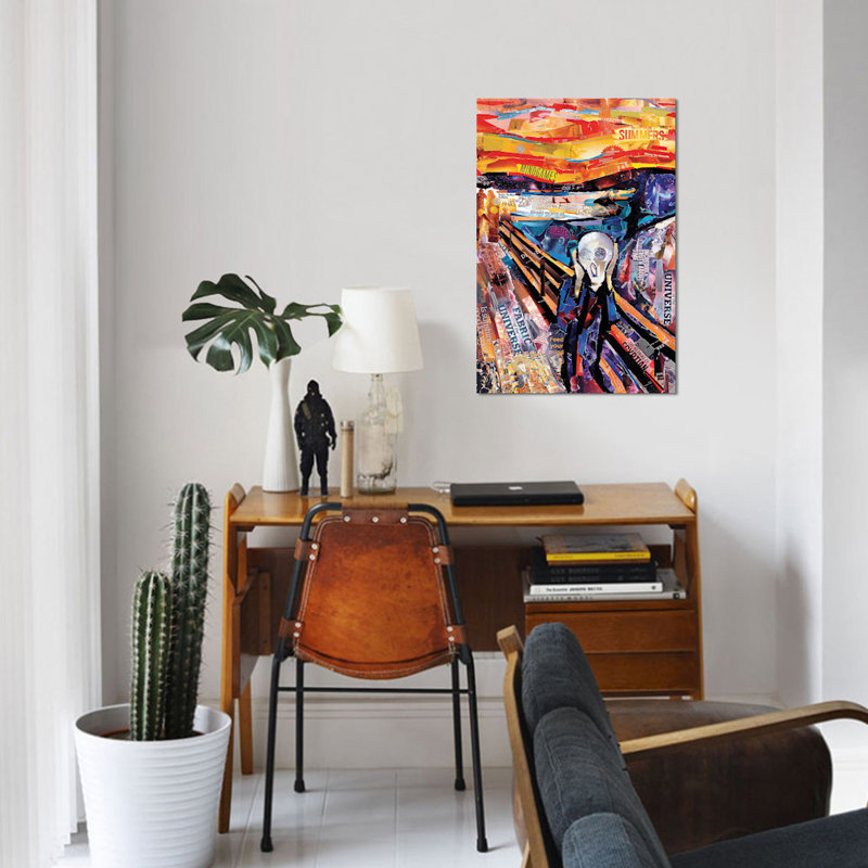 «The Scream (Homage to Munch)», impression sur toile, H 26 po x l 18 po x P 1,5 po, Toile tendue, Pas de tapis