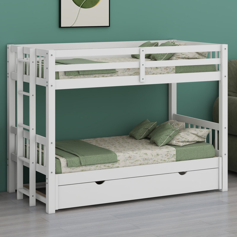 Pull-Out Bunk Bed With Trundle, White
