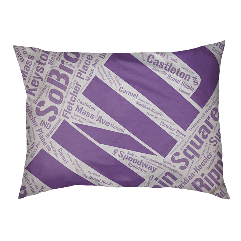 Coussin de chien « districts », Grand (l 40 po x P 30 po x H 14 po), Mauve, Indianapolis