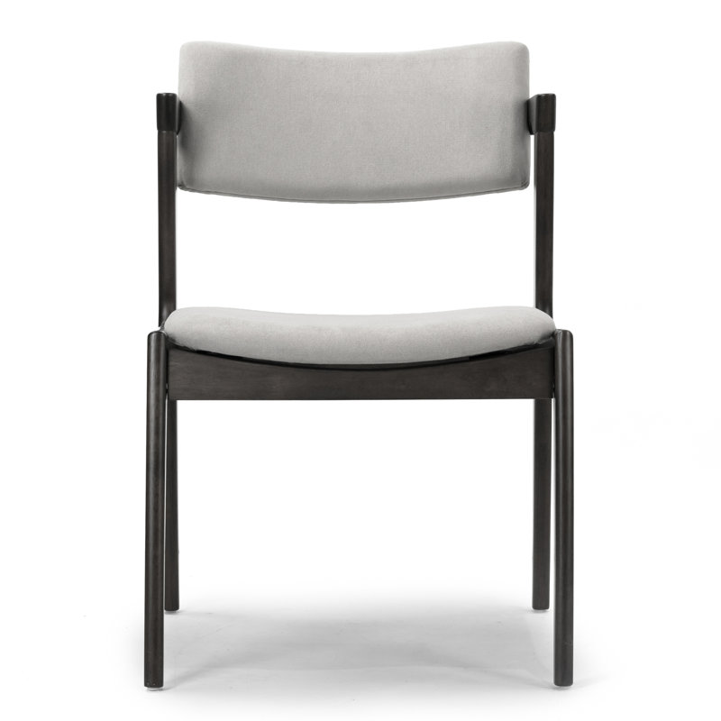 Keeler 18.11'' H Upholstered Side Chair, Black Washed Frame with Light Gray Seat