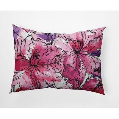 Zentangle Floral Reversible Throw Pillow