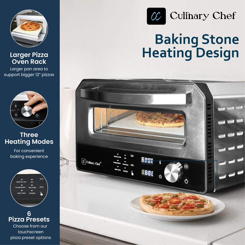 Culinary Chef Stainless Steel Large Capacity Indoor Pizza Oven