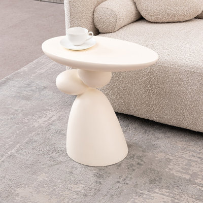 Table de bout, table d'appoint en fibre de verre, table d'angle minimaliste moderne, table basse avec décoration, décoration intérieure pour le salon, la chambre à coucher, la chambre d'amis