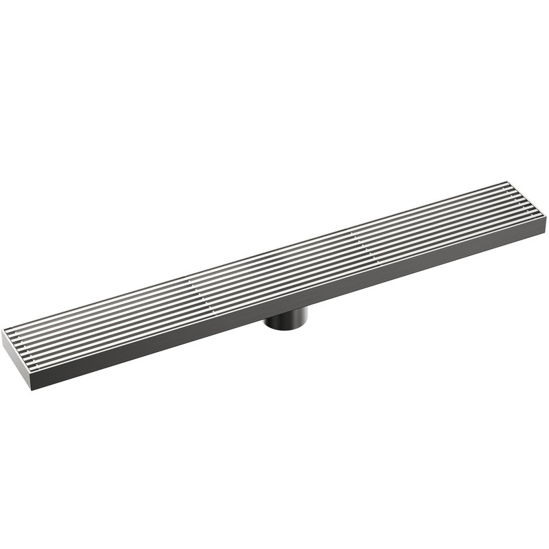  Garniture de drain de douche 23,62 po x 3,15 po, Nickel brossé