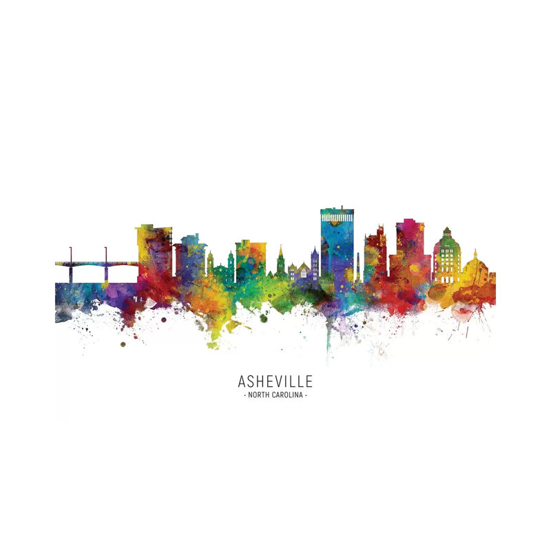 Asheville Skyline by Michael Tompsett - Wrapped Canvas Gallery-Wrapped Canvas Giclée, 66.04 cm H x 45.72 cm W