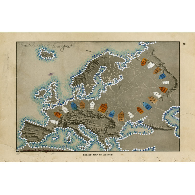 Relief Map Of Europe by Nikki Galapon - Wrapped Canvas Print, 20cm H x 30cm W