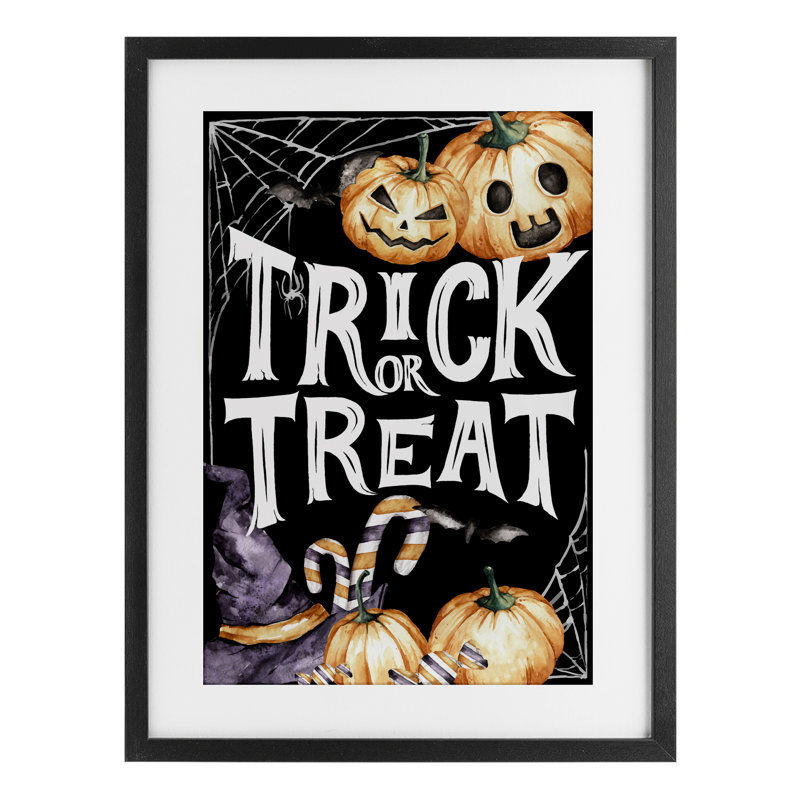 «Trick Or Traite Creepy Traditions», reproduction encadrée sous verre, conception de Kim Allen, H 20 po x l 14 po