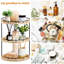 Organisateur de comptoir de salle de bain 2 pièces, organisateur de salle de bain rustique à 3 niveaux, plateau de rangement en bois pour meuble-lavabo, cuisine, chambre à coucher