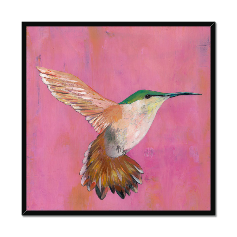Sweet Hummingbird I by Mehmet Altug - Painting, 80cm H x 80cm W, Black Framed Paper Print