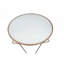 Table basse Mid-Century moderne avec cadre au fini champagne et plateau en verre-1139481197