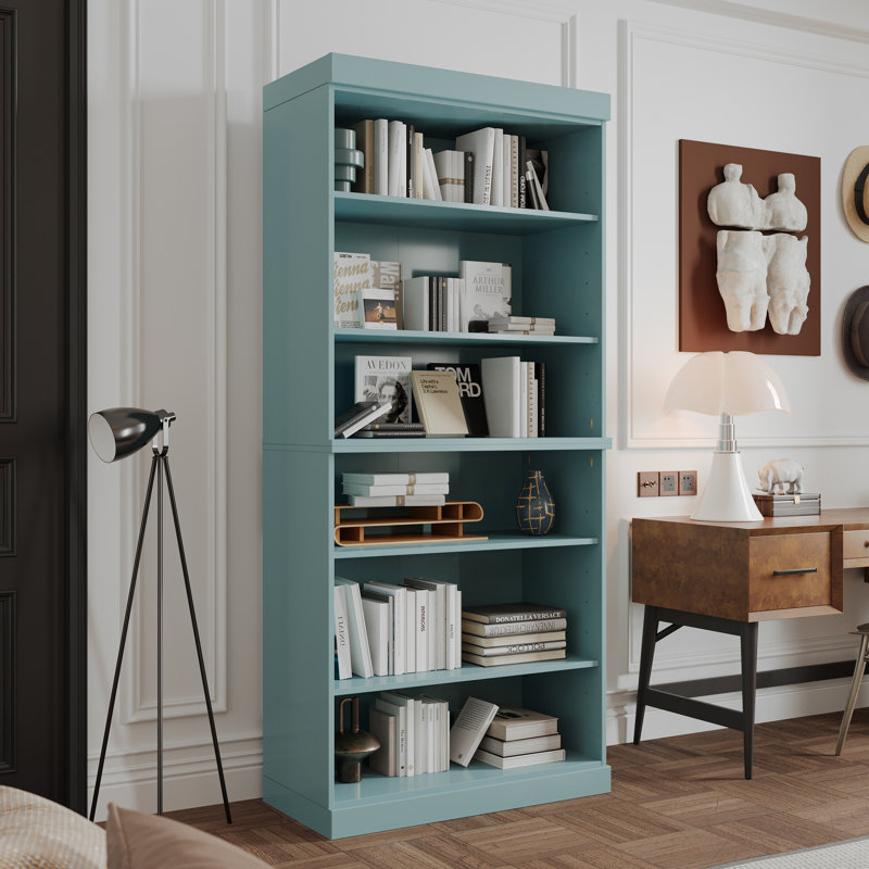 Bibliothèque à 6 tablettes Palace Imports, Bleu turquoise
