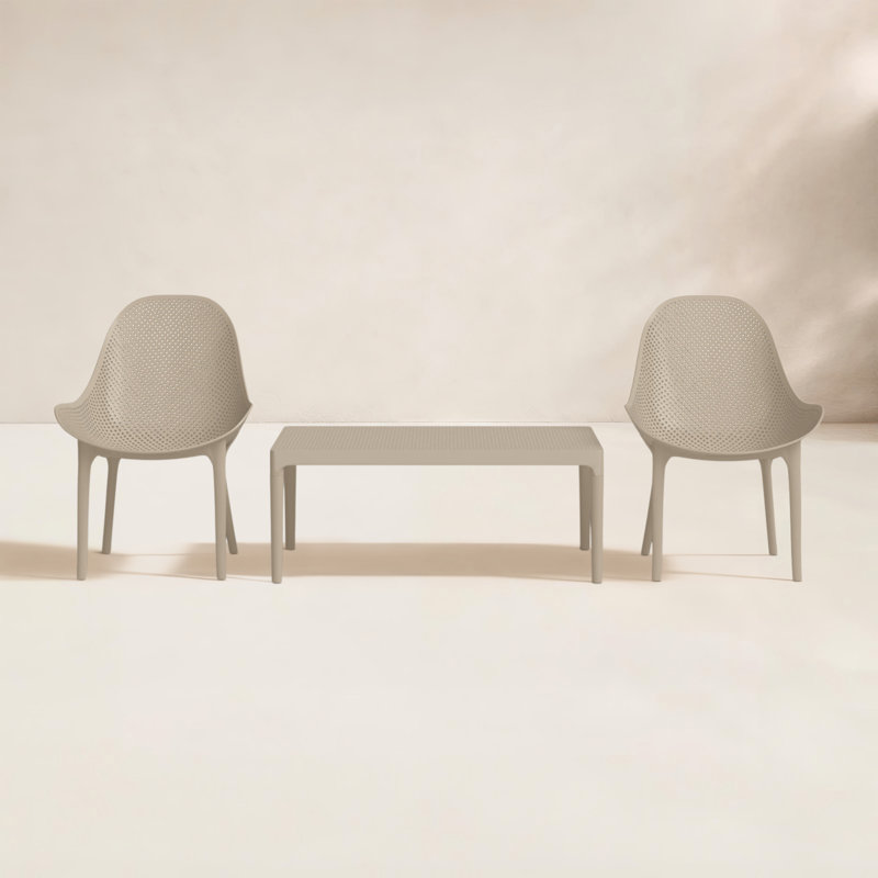 Farrah 2 - Person Patio Conversation Set, Taupe