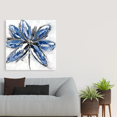 Pétale bleue - Toile bleue classique pour décoration intérieure
