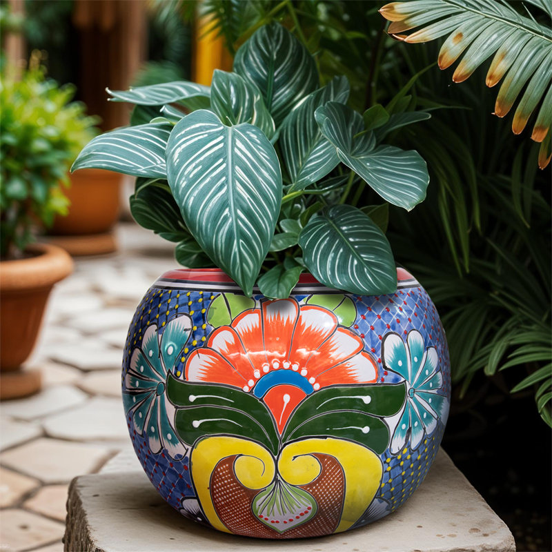 Large Round Planter- Blue