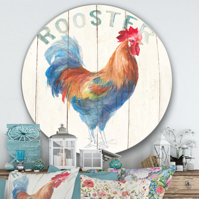 Wood Farm Roaster I - reproduction d'art sur cercle en métal