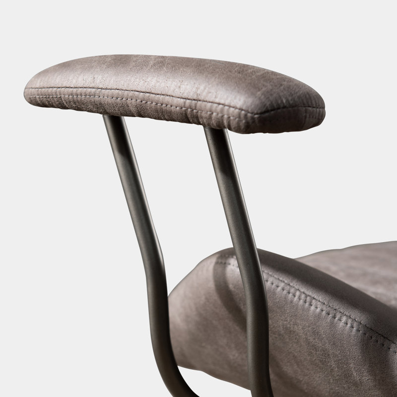 Chaise de travail ergonomique en suède avec accoudoirs rembourrés Viola, Gris