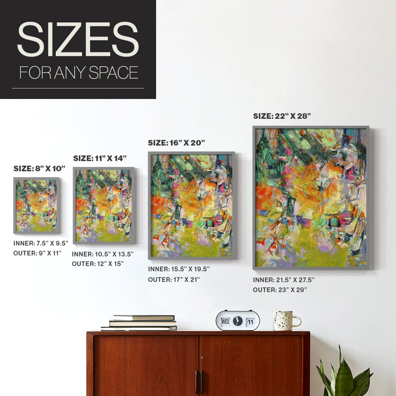 Syncopation III, reproduction encadrée - bois massif, Gris, H 15 po x l 12 po