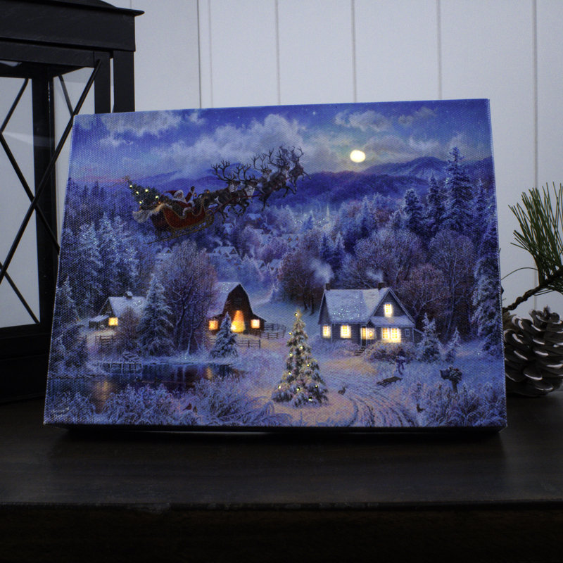Night Before Christmas 8x6 Lighted Tabletop Canvas