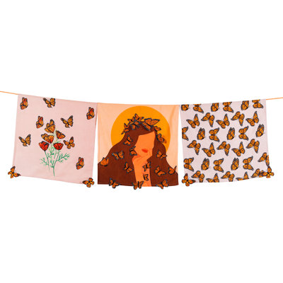 The Monarch's Garden Artisan Kitchen Tea Towel Set of 3