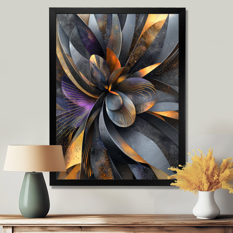 Sean - Floral Wall Art, 32" H x 24" W, Black, Picture Framed