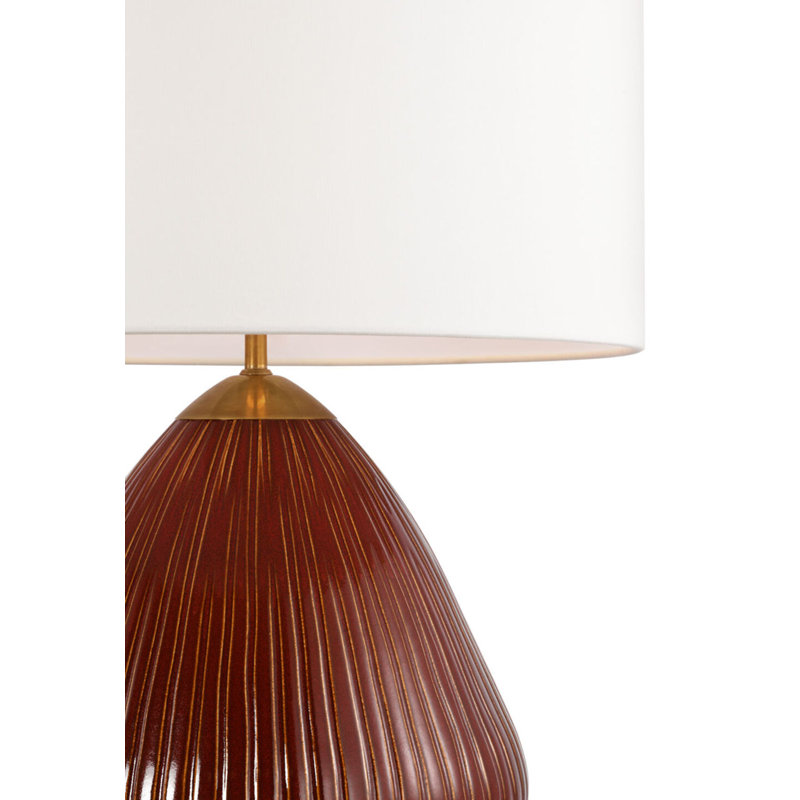 Vesse 28" Table Lamp with Linen Shade, Pomegranate