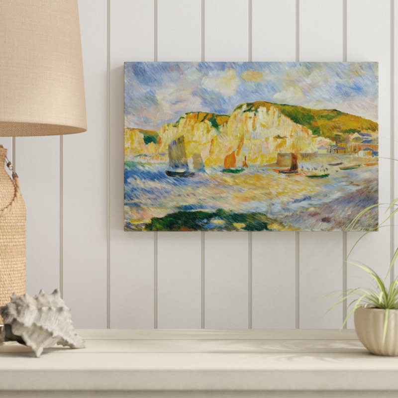 'Sea and Cliffs' by Auguste Renoir - Painting Print, 30cm H x 46cm W, Wrapped Canvas