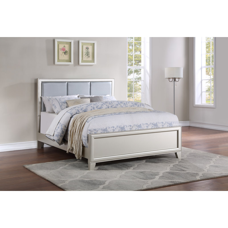 Queen Bed - Pearl Silver