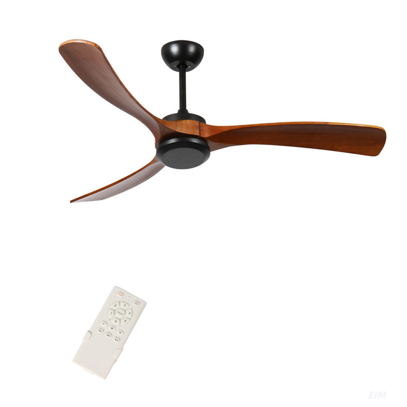 Ventilateur de plafond 72 pouces en bois sans lumière avec télécommande, ventilateur de plafond à profil bas sans lumière, moteur CC réversible silencieux avec minuterie