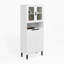 Tempered Glass Door Tall Storage Bookcase With Adjustable Board