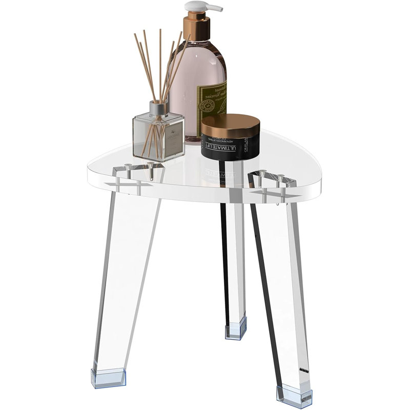 Tabouret de coin de douche en acrylique pour pieds de rasage P 11,65 po x l 11,94 po x H 12,2 po