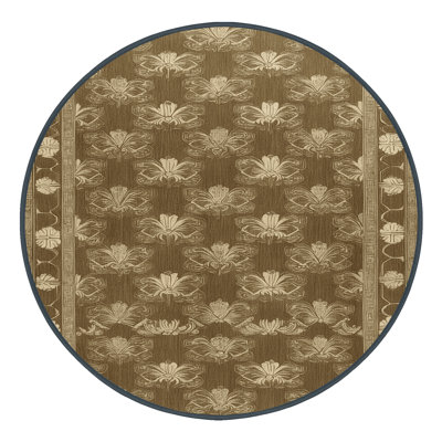 Tapis art déco brun lavable à la machine